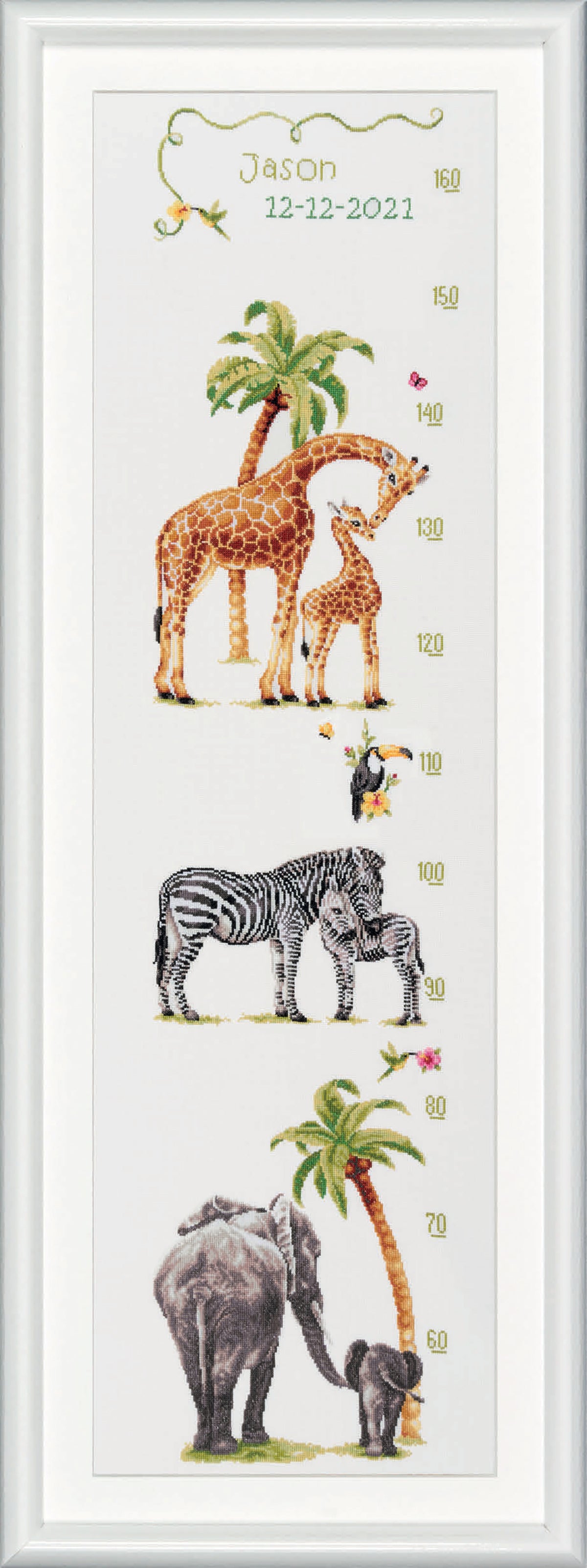 The design forms a long chart to measure height. Showcasing different wild animals with their offspring. You can check your toddler’s growth with clearly marked numbers. It is perfect for display purposes in your childs room. The well-assorted kit is suitable for all skill levels. Whether you are experienced or have just begun. The DIY kit step-by-step guides you through the embroidery process.